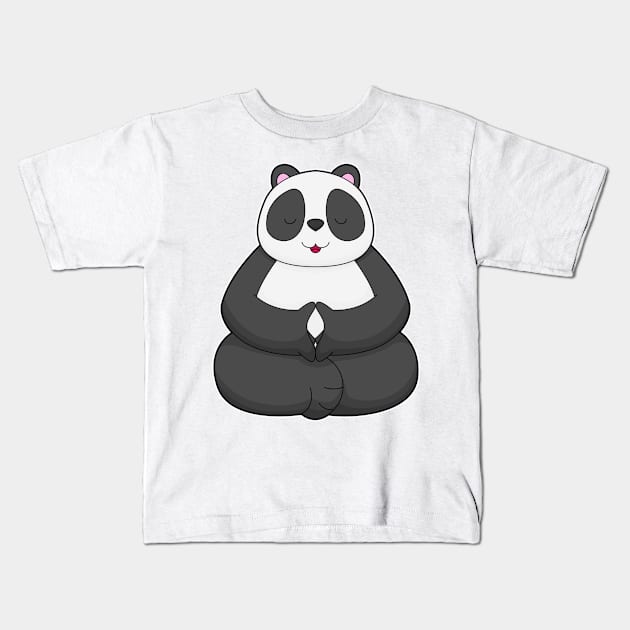 Panda Yoga Meditation Kids T-Shirt by Markus Schnabel